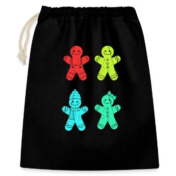 Noël en pain d’épices du Père Noël - Sac cadeau 40 x 50 cm - noir - Devant