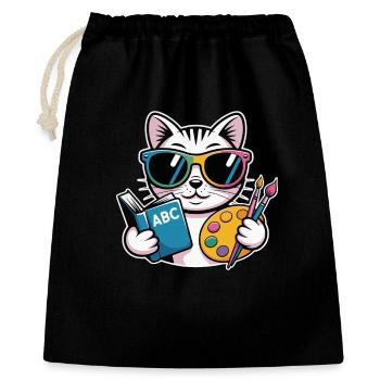Cat Artist Colorful Palette ABC - Gift Bag 40 x 50 cm - black - Front