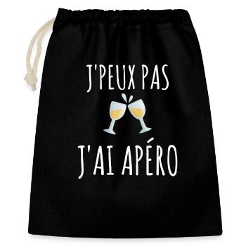 I can't I have aperitif humor aperitif I can't - Gift Bag 40 x 50 cm - black - Front
