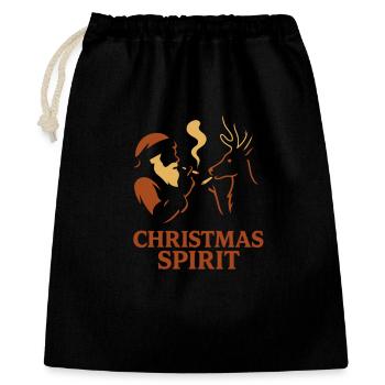 Christmas Spirit - Geschenkbeutel aus Baumwolle (40 x 50 cm) - Schwarz - Vorne