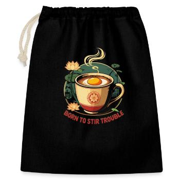 Café vietnamien avec jaune d’œuf - Sac cadeau 40 x 50 cm - noir - Devant