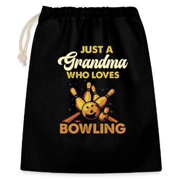 Grand-mère du bowling adore le bowling - Sac cadeau 40 x 50 cm - noir - Devant