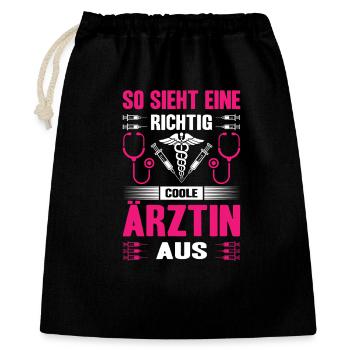 Pflegerin Geschenke Pflege Lustig Krankenpflegerin - Geschenkbeutel aus Baumwolle (40 x 50 cm) - Schwarz - Vorne