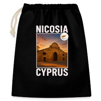 Nikosia Zypern - Geschenkbeutel aus Baumwolle (40 x 50 cm) - Schwarz - Vorne