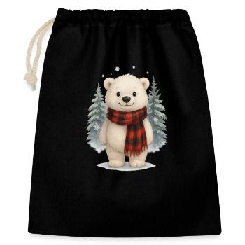Cute polar bear winter christmas - Gift Bag 40 x 50 cm - black - Front