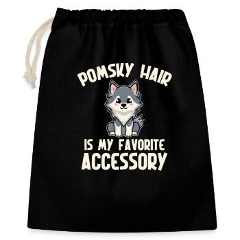 Pomsky Fournitures pour Peluche pour Chiens Harnais pour chien - Sac cadeau 40 x 50 cm - noir - Devant