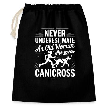 Canicross - Geschenkbeutel aus Baumwolle (40 x 50 cm) - Schwarz - Vorne