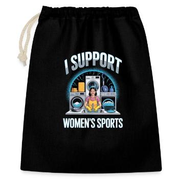 Je soutiens le bootleg inportable du sport féminin - Sac cadeau 40 x 50 cm - noir - Devant