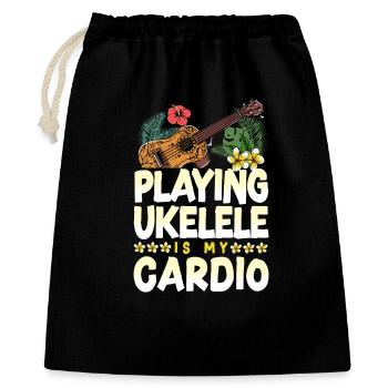 Hawaiian Ukulele Uke Playing - Geschenkbeutel aus Baumwolle (40 x 50 cm) - Schwarz - Vorne