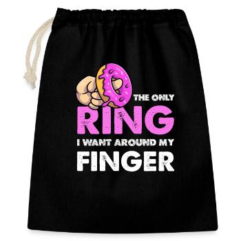 Only the donut ring on the finger - Gift Bag 40 x 50 cm - black - Front