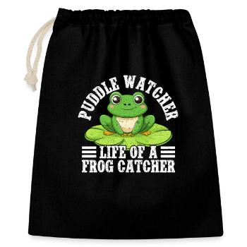 Grenouille Attrape-Grenouille Observatrice de Flaques - Sac cadeau 40 x 50 cm - noir - Devant