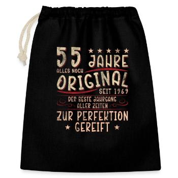 55 Jahre Original Seit 1969 - Geschenkbeutel aus Baumwolle (40 x 50 cm) - Schwarz - Vorne