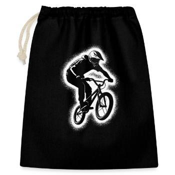 BMX Bike Stunt Jungen Fahrrad BMX Herren - Geschenkbeutel aus Baumwolle (40 x 50 cm) - Schwarz - Vorne