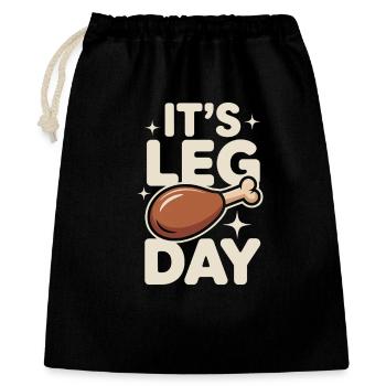 It's Leg Day Gym Cheat Day Bein Training Fitness - Geschenkbeutel aus Baumwolle (40 x 50 cm) - Schwarz - Vorne