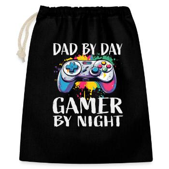 Papa le jour, joueur le soir - Sac cadeau 40 x 50 cm - noir - Devant