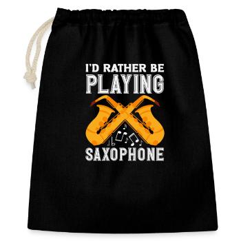 I'd rather play jazz saxophone saxophonist - Gift Bag 40 x 50 cm - black - Front