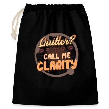 Kaffeeentzug Ex-Kaffeetrinker Call Me Clarity - Geschenkbeutel aus Baumwolle (40 x 50 cm) - Schwarz - Vorne
