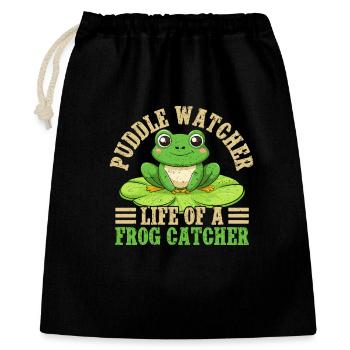 Grenouille Attrape-Grenouille Observatrice de Flaques - Sac cadeau 40 x 50 cm - noir - Devant