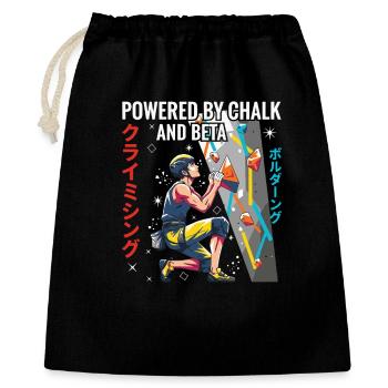 Propulsé par la craie et la conception d’escalade Beta - Sac cadeau 40 x 50 cm - noir - Devant