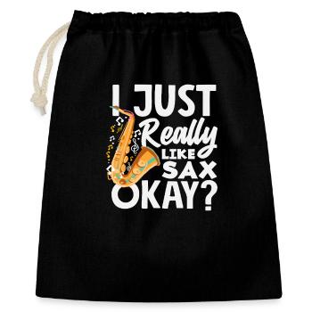 Just Really Like Sax Saxophon Orchester Jazz Band - Geschenkbeutel aus Baumwolle (40 x 50 cm) - Schwarz - Vorne