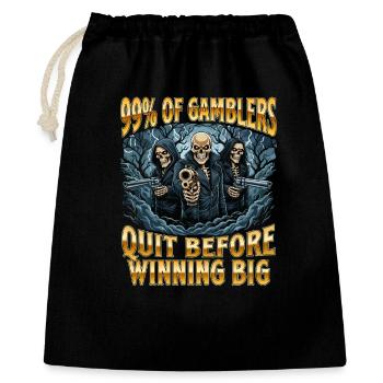 99 % des joueurs abandonnent avant de gagner Citation drôle - Sac cadeau 40 x 50 cm - noir - Devant