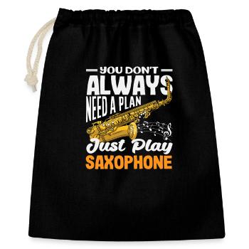 Juste jouer du saxophone, du saxophoniste, de l’instrument de jazz. - Sac cadeau 40 x 50 cm - noir - Devant