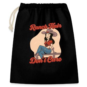 La femme du fermier, la mère des cheveux de ranch s’en moque. - Sac cadeau 40 x 50 cm - noir - Devant
