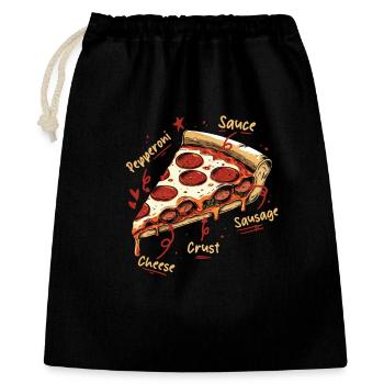 Pizza aux saucisses : anatomie de la meilleure pizza - Sac cadeau 40 x 50 cm - noir - Devant