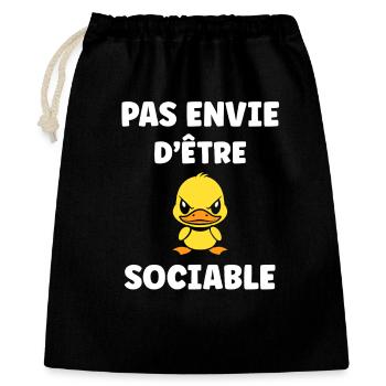 Don't want to be sociable duck - Gift Bag 40 x 50 cm - black - Front