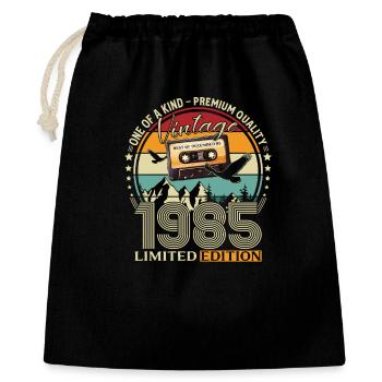 Cassette du 40e anniversaire Vintage décembre 1985 - Sac cadeau 40 x 50 cm - noir - Devant
