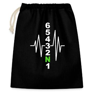 Motif de changement de vitesse de moto avec battement de cœur – Biker - Sac cadeau 40 x 50 cm - noir - Devant