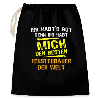Cadeau de fabricant de fenêtres - Sac cadeau 40 x 50 cm - noir - Devant