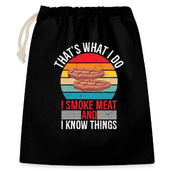 Funny Pitmaster I Smoke Meat BBQ Smoker Grill - Gift Bag 40 x 50 cm - black - Front