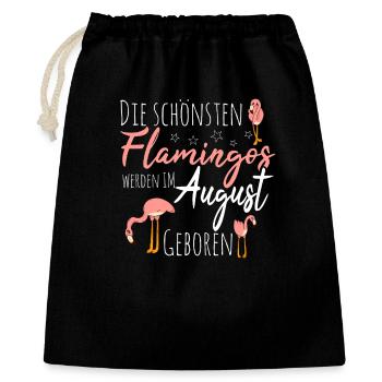 Anniversaire d’août : Flamant rose disant drôle - Sac cadeau 40 x 50 cm - noir - Devant