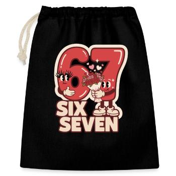 67 Six Seven meme Cadeau drôle de la Saint-Valentin - Sac cadeau 40 x 50 cm - noir - Devant