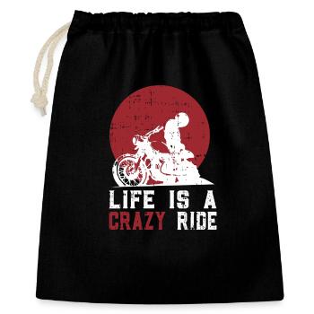 La vie est un voyage fou - Sac cadeau 40 x 50 cm - noir - Devant
