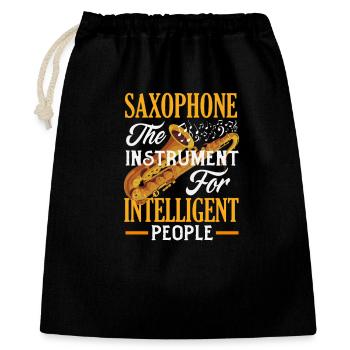 Saxophon Lustiger Saxophonist Intelligente - Geschenkbeutel aus Baumwolle (40 x 50 cm) - Schwarz - Vorne