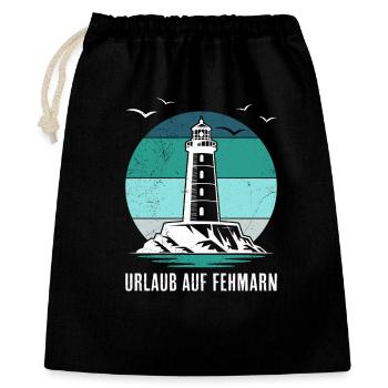 Ostsee URLAUB AUF FEHMARN Lustiges - Geschenkbeutel aus Baumwolle (40 x 50 cm) - Schwarz - Vorne