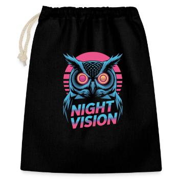 Night Vision Eule Retro Nacht Gaming - Geschenkbeutel aus Baumwolle (40 x 50 cm) - Schwarz - Vorne