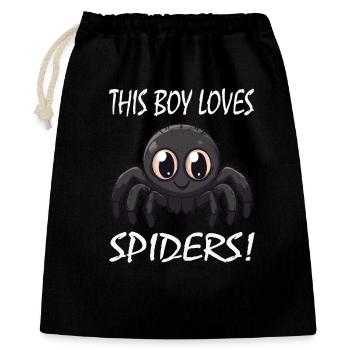 Boy Loves Spiders – Funny Spider Figurine - Gift Bag 40 x 50 cm - black - Front