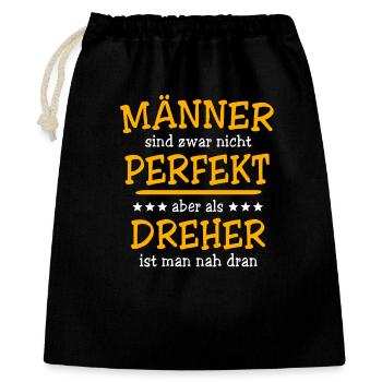 Dreher Sprüche - Geschenkbeutel aus Baumwolle (40 x 50 cm) - Schwarz - Vorne