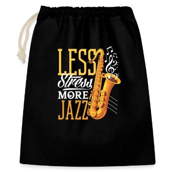 Moins de stress Plus de saxophone jazz Groupe de saxophonistes - Sac cadeau 40 x 50 cm - noir - Devant