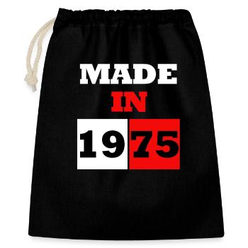 Made in 1975 Anniversaire Bloc Retro - Sac cadeau 40 x 50 cm - noir - Devant