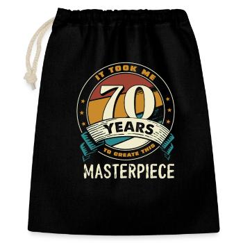 70 Jahre Meisterwerk Jubiläum - Geschenkbeutel aus Baumwolle (40 x 50 cm) - Schwarz - Vorne
