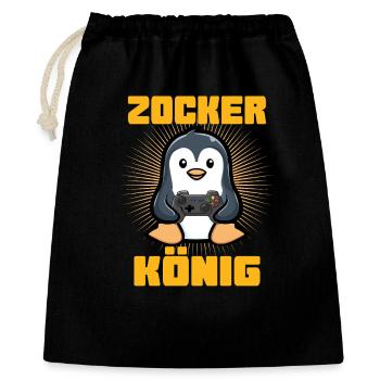 zocker könig  - Geschenkbeutel aus Baumwolle (40 x 50 cm) - Schwarz - Vorne