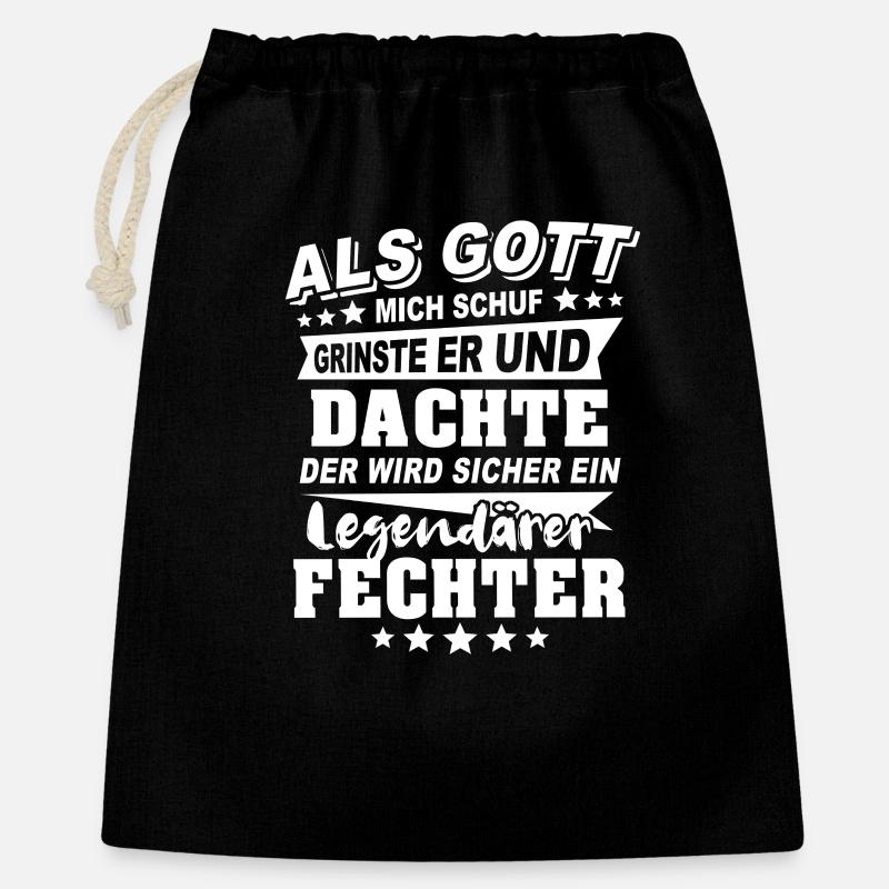 Fechter - Geschenkbeutel aus Baumwolle (40 x 50 cm) - Schwarz