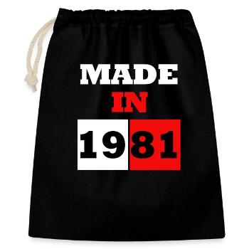 Made in 1981 Anniversary - Gift Bag 40 x 50 cm - black - Front