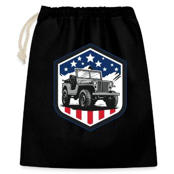 Willys Overland Jeep - 4x4 Bestseller Off Road - Geschenkbeutel aus Baumwolle (40 x 50 cm) - Schwarz - Vorne