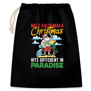 Noël hawaïen Mele Kalikimaka - Sac cadeau 40 x 50 cm - noir - Devant