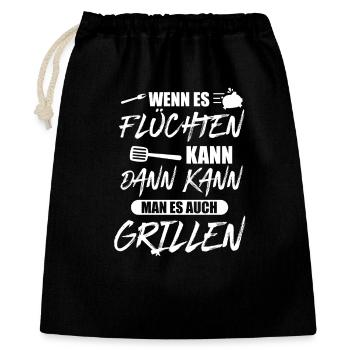 If it can escape, then you can grill it kind of - Gift Bag 40 x 50 cm - black - Front